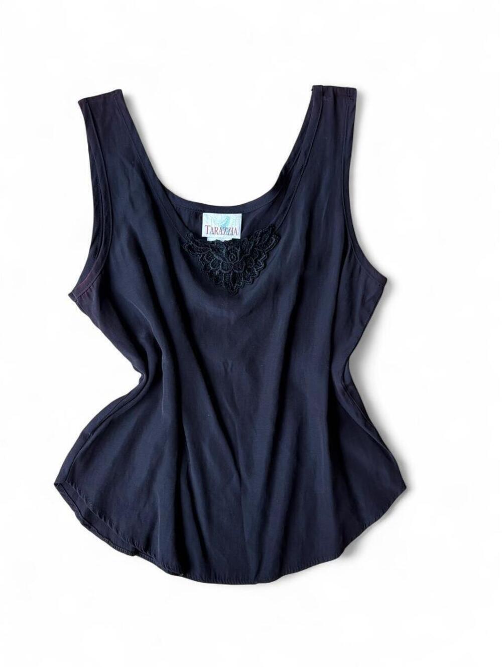 Vintage 90s Black cami top with a boho vibe